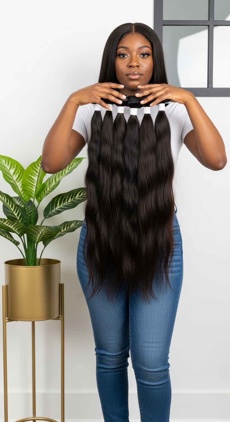 Straight Human Hair Bundles