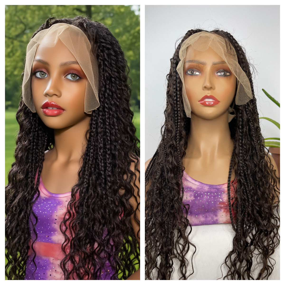 24" Goddess Full Lace Box Braid Wig
