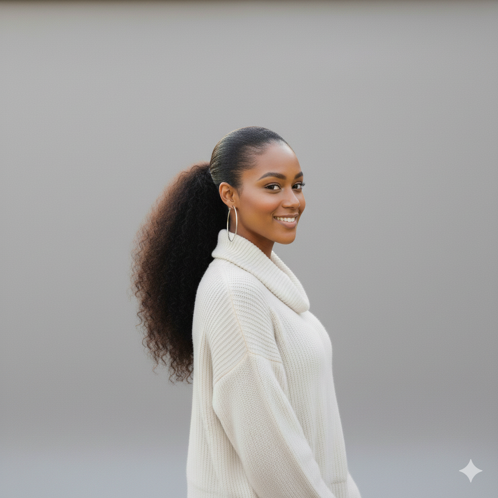 Afro Drawstring Ponytail - Human Hair - Image 2